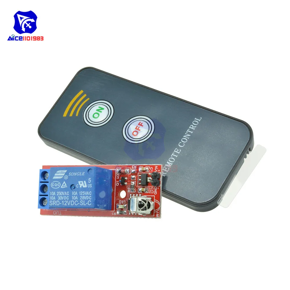 diymore 1 Channel Infrared Relay Module Switch Relay Driving Module Board Remote Controller DC 12V