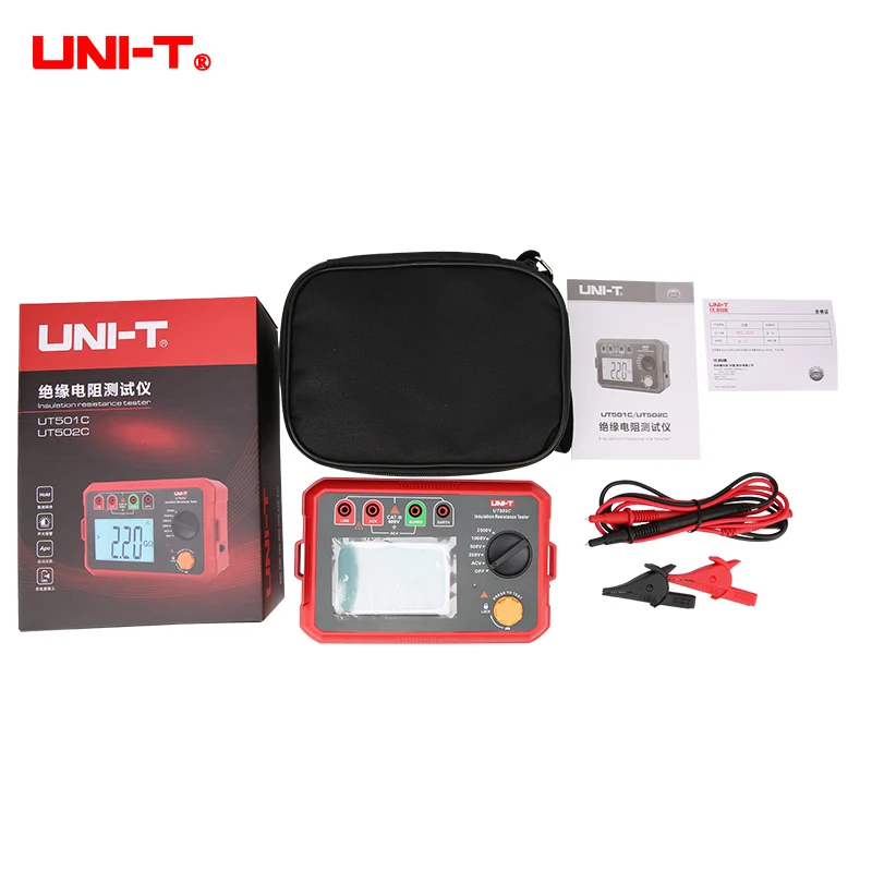 UNI-T UT501 UT502 Insulation Resistance Tester Digital Ohmmeter Megohmmeter Professional Ohm Measurement Tester Voltmeter