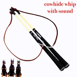 High Quality Dog Whip Dozen Dog Stick Cowhide Whip With Sound Durable Pet Training Tool Dog Toys Dog Training Supplies