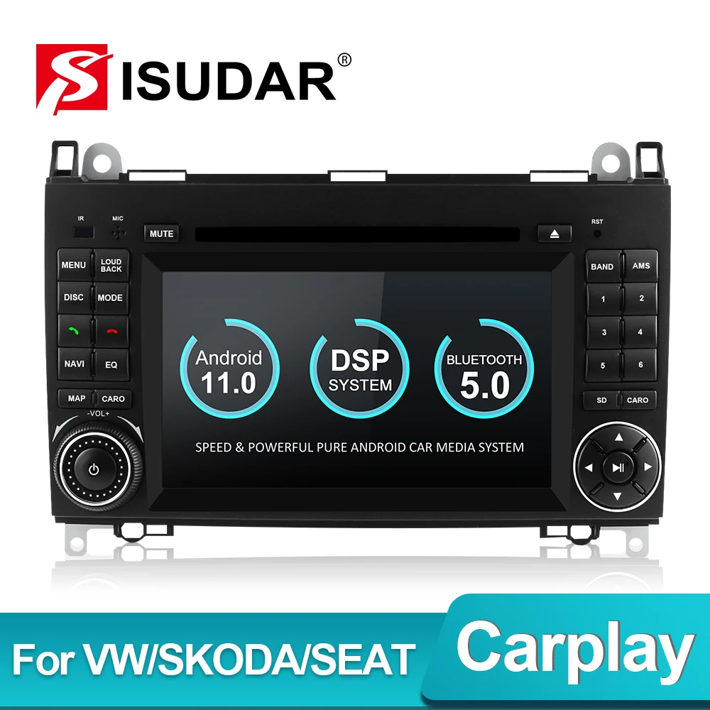 Isudar 2 Din Android 11 Car Radio For Mercedes/Benz/Sprinter/B200/B-class/W245/B170/W169 Auto Multimedia System DVD GPS Carplay