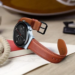 MAIKES Watchband Soft Calf Genuine Leather Watch Strap 18 20 22 24mm Watch Band for Samsung Galaxy Mens leather Watch  Wristband