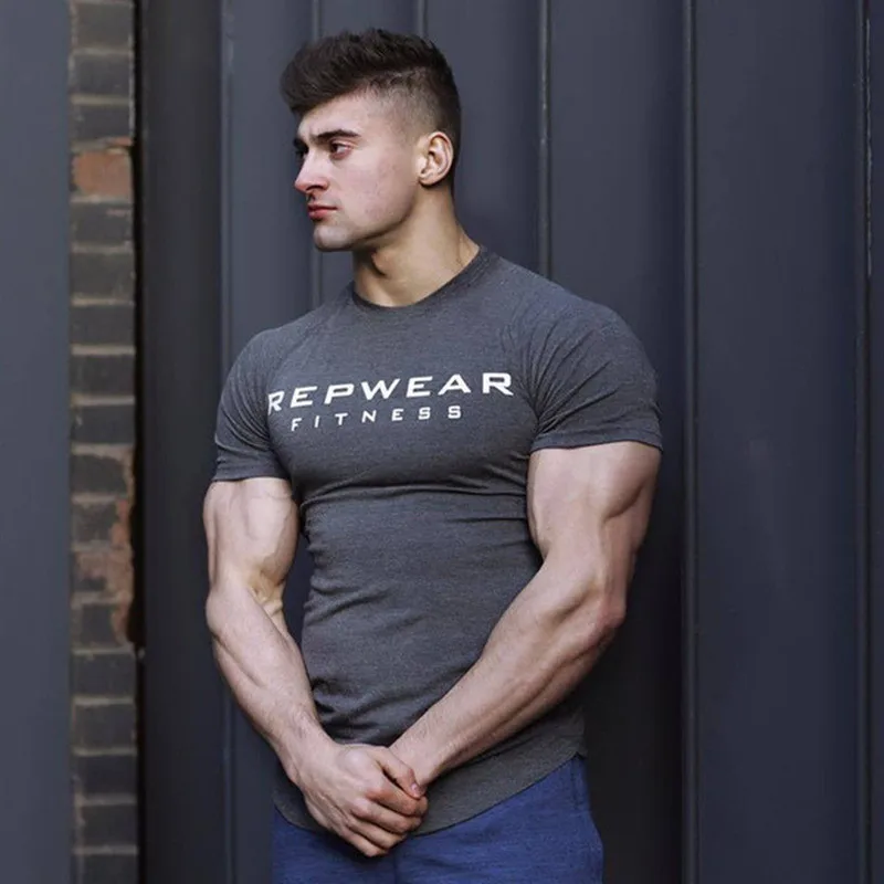 2022 camicia da uomo in cotone estivo palestra fitness t-shirt da uomo abbigliamento di marca t-shirt sportiva stampa maschile t-shirt da corsa