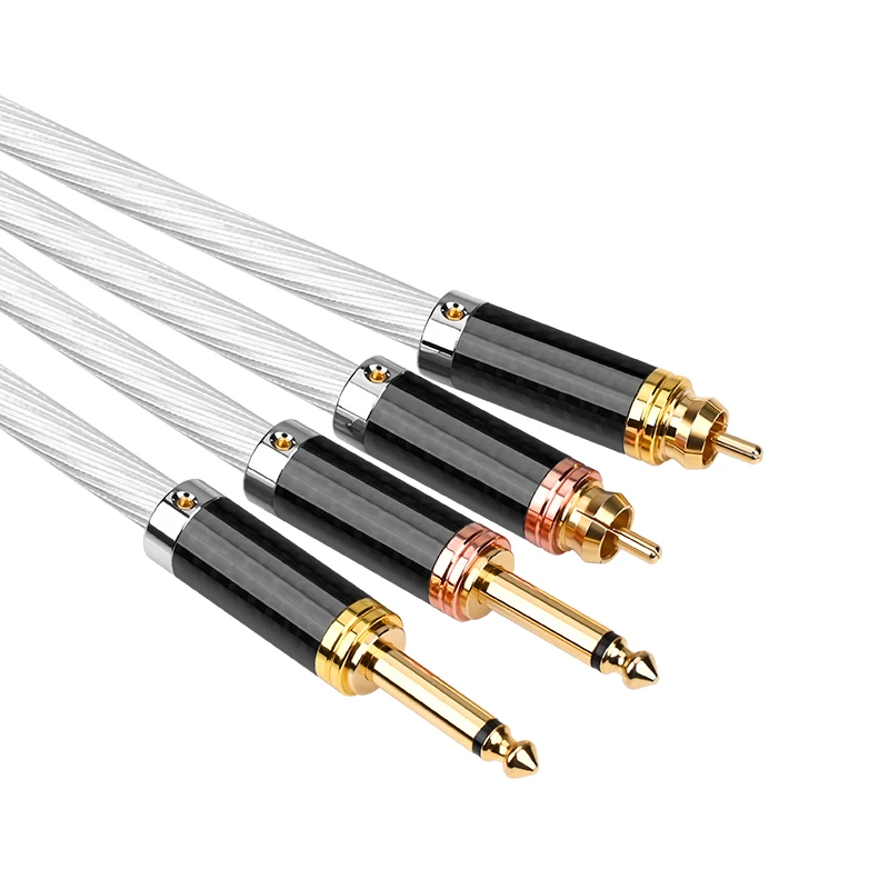 ATAUDIO Hifi Dual 6.5mm to Dual RCA Cable HI-End Mono 6.35mm to RCA Aduio Cable With Gold-Plated Plug