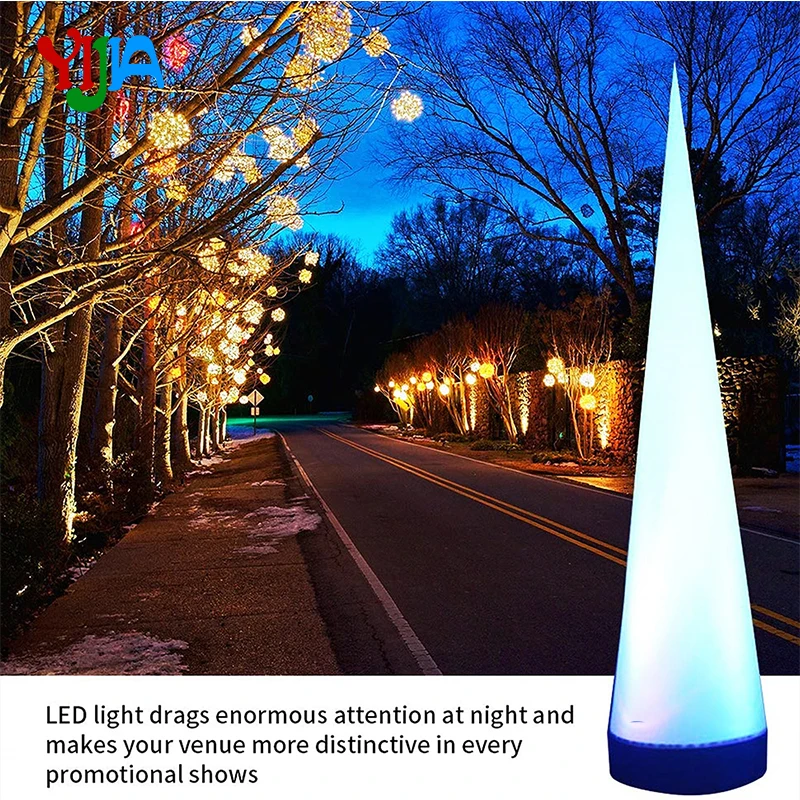 High quality LED Inflatable Cones/ Inflatable Cone Light Pillar for party wed decor Event with  LED color changing