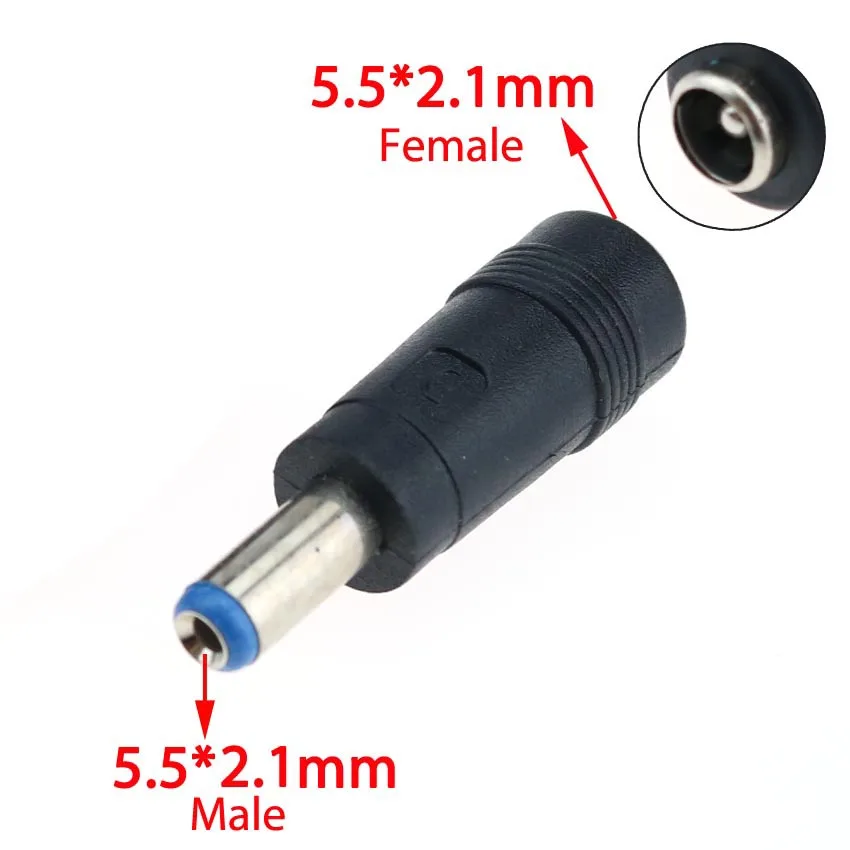 1 Stück 5,5*2,5 / 2,1 mm Buchse auf 5,5*2,1 / 2,5 mm Stecker DC-Stromanschlussadapter Laptop 5,5*2,1 zu 5,5*2,5 Ladekonverter