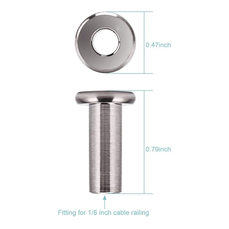 Защитные гильзы из нержавеющей стали T316 для 1/8 дюйма, комплект перил для деревянных и металлических столбов, балюстрада, 80 шт.