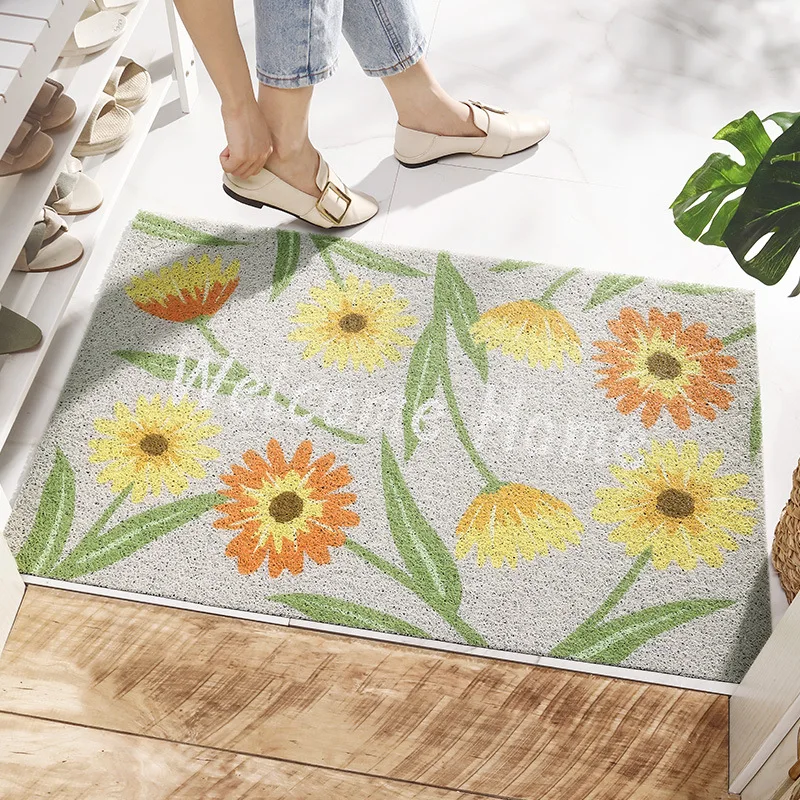 

1 Entrance Hallway Mat PVC Door Mat Half-round Non-Slip Foot Pad Home Welcome Carpet For Hallway Bath Kitchen Doormat