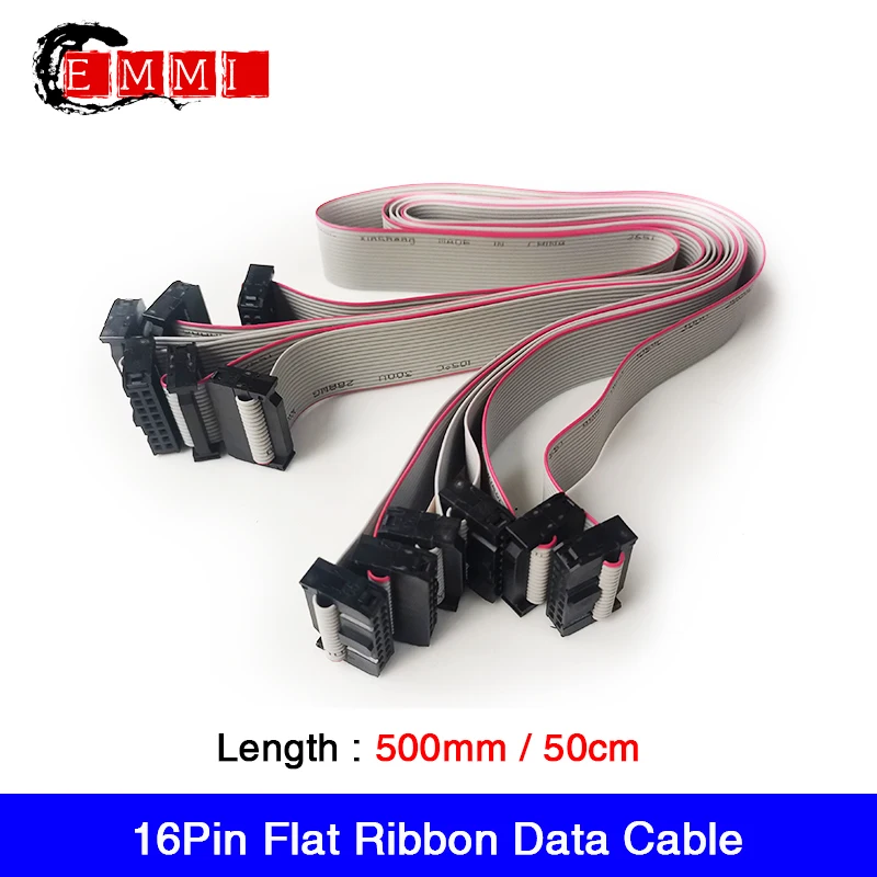 10Pcs/Lot 500mm/50cm 16Pin Pure Copper LED Display Flat Ribbon Data LED Module Receiver Cable Signal Cable