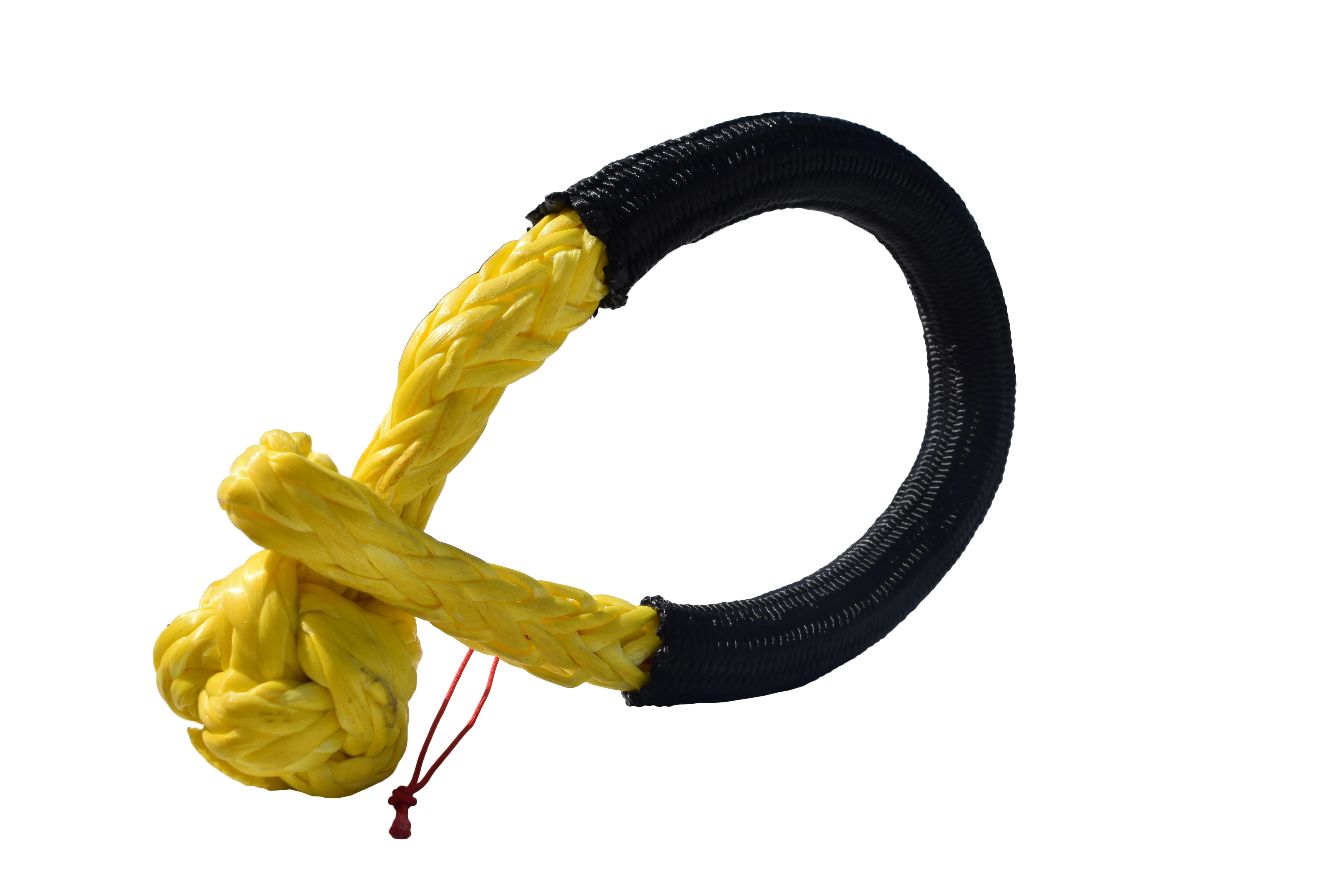 

Yellow 5mm*80mm Synthetic Shackles,Synthetic fiber Car Flexible Synthetic Soft Shackle Winch Rope Towing Recovery Straps