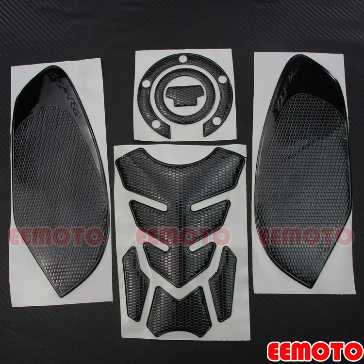 3D Moto Précieux Pad Protecteur Décoration Autocollants Décalcomanies Gaz Carburant Genou Grip Traction Côté pour YZF-R6 YZFfemale 2008-2014