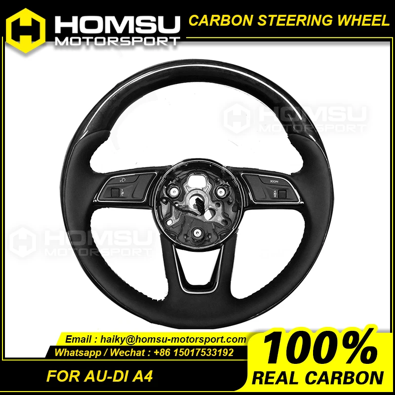 

Carbon Fiber Flat Bottom Steering Wheel For audi 2018 A4 Carbon Fiber Flat Bottom Steering Wheel