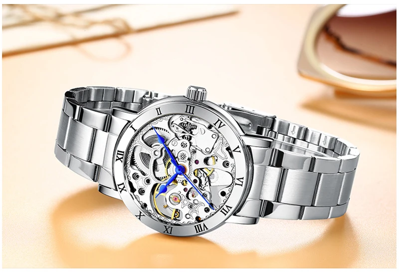 Fashion Luxury Watch for Women Exquisite Ladies Watches 2021 Casual Mechanical Skeleton Clocks Steel Strap Unisex часы женские