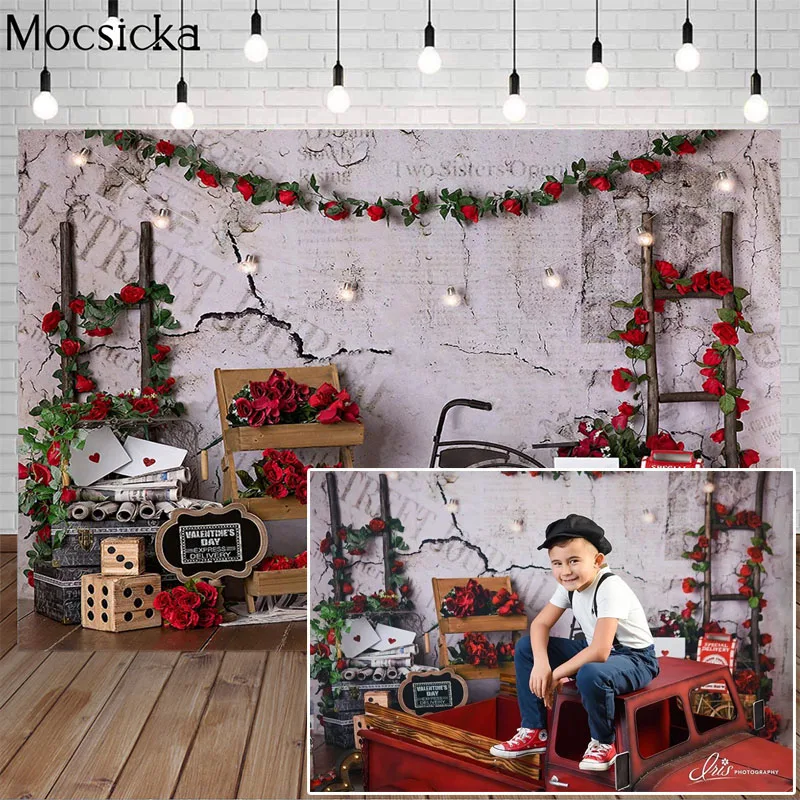 Mocsicka-خلفية تصوير من الطوب على شكل قلب لعيد الحب ، خلفية رومانسية ، صورة فنية لاستوديو الصور