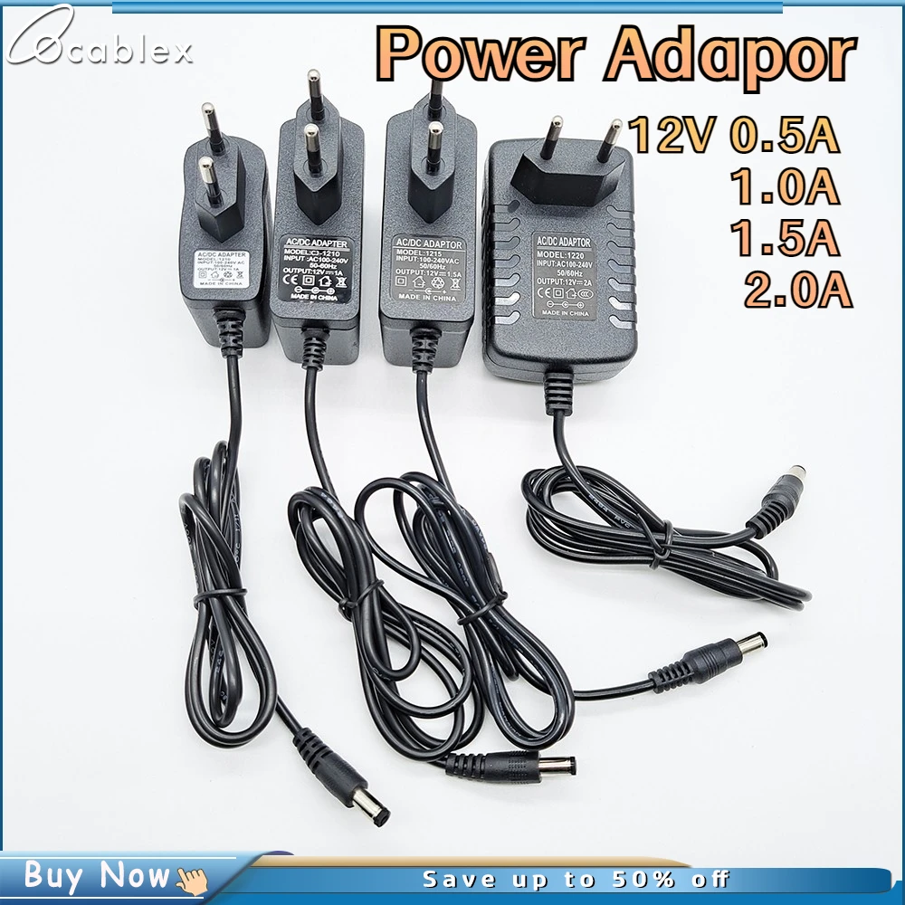 

5pcs 20pcs Lot 12V 0.5A 1A 1.5A 2A Power Adapter AC/DC for ONU EPON GPON FE GE Fonte 12V 0.5~2A optional EU UK US AS