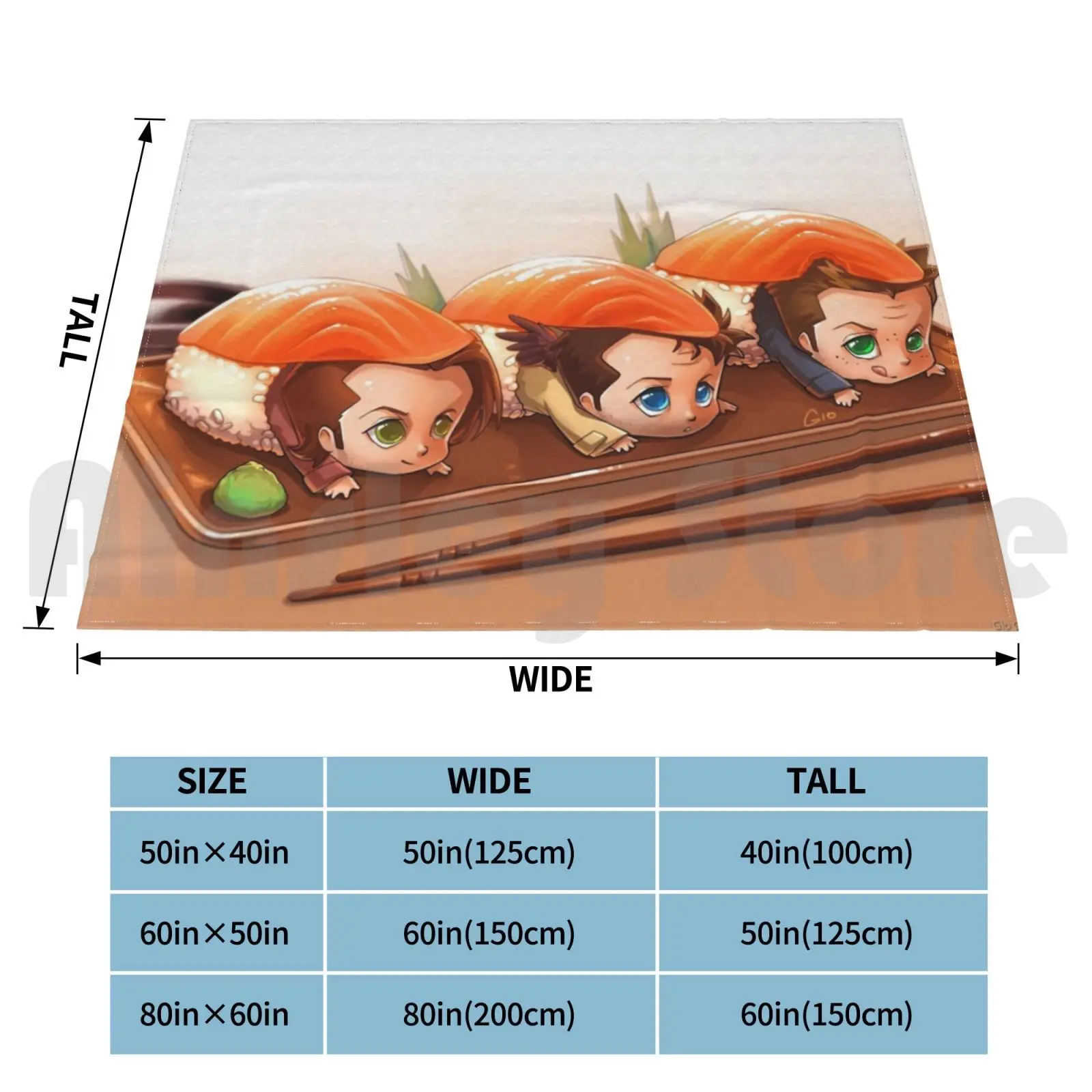 Team Free Will Sushis Blanket Fashion Custom Supernatural Spn Spnfamily Jensen Ackles Misha Collins Jared