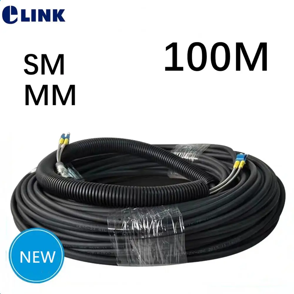 

100mtr CPRI Fiber optic Patch cord LC-LC SM MM Outdoor 2 cores drop patch cable Singlemode Multimode FTTH FTTA jumper ELINK