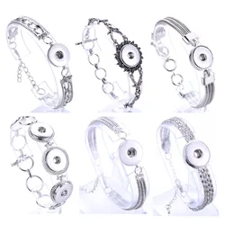 High Quality Snap Jewelry 18mm Snap Button Bracelet for Women Men Fit Snap Button Jewelry Button Bracelet Bangle