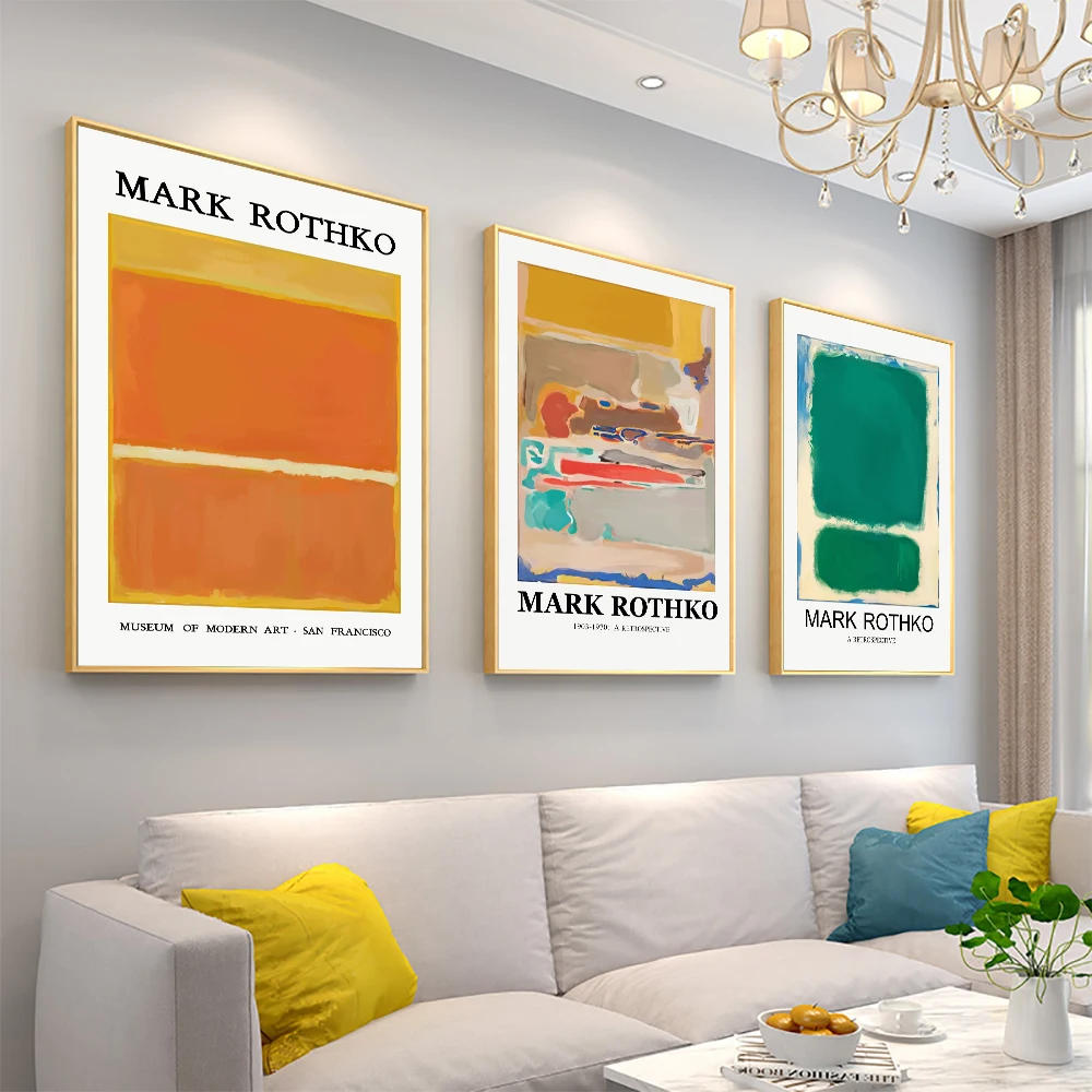 Mark Rothko-Abstract Canvas Oil Painting Famous Colors Posters and Prints  Unframed Living Room Nordic Home Decor Art Pictures