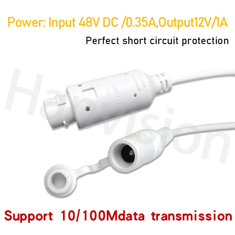 Built-in 48V POE Module CCTV Cable Waterproof IP66 1.5KV  Network   12V For IP Surveillance Camera  CCTV Accessories