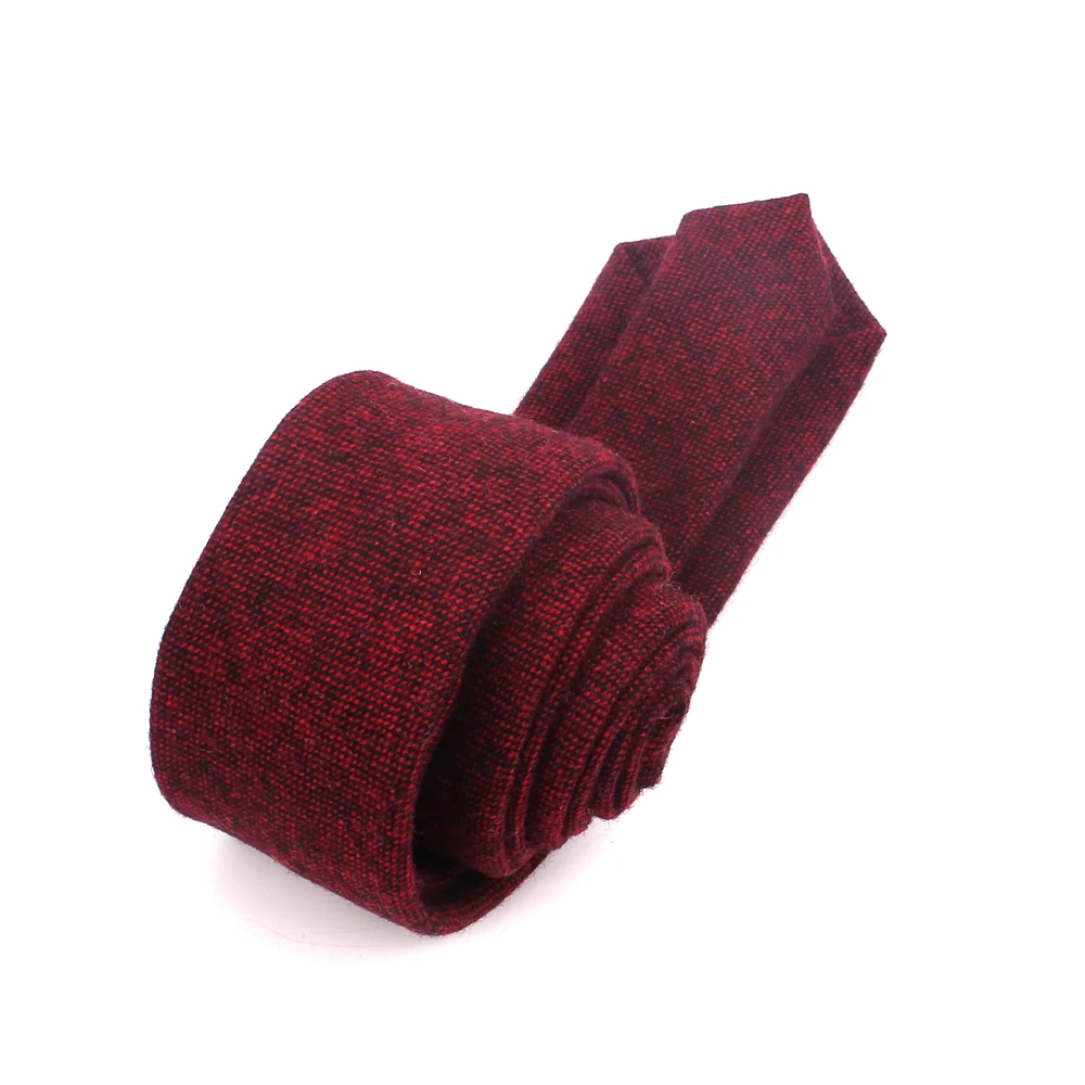 Solid Wool Neck Ties For Men Women Fashion Casual Slim Tie For Business Classic Mens Neckties Narrow Men Woollen Ties Gravata