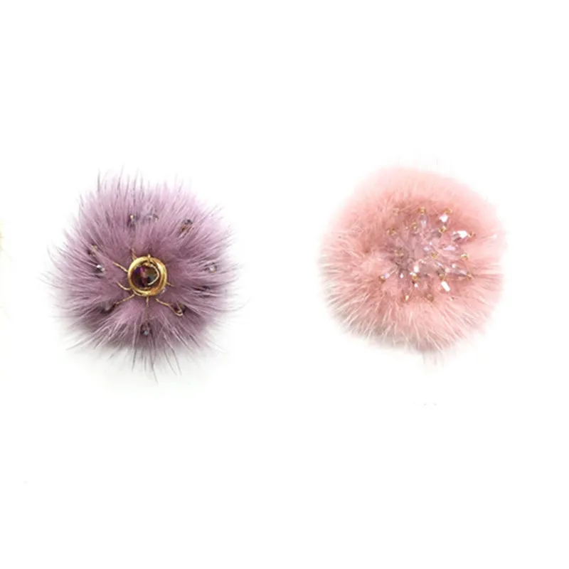 Adorno de pelo de visón con cuentas, apliques de flores, bolsa, botas de nieve, parche de piel, accesorios decorativos diy, pegatinas de parche de