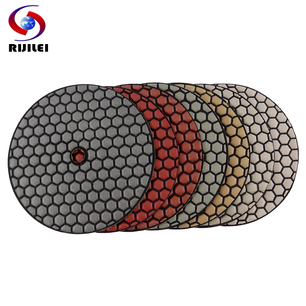 7PCS/Set 7 Inch Dry Polishing Pad Sharp Flexible 180mm Diamond Polishing Pads For Granite Marble Stone Concrete Sanding Disc