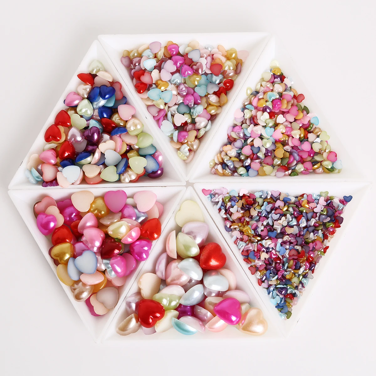 50-300pcs Mixed Color Flatback Heart Shape Plastic ABS Imitation Pearls For Making Arts Crafts Apparel Sewing Garment Beads DIY