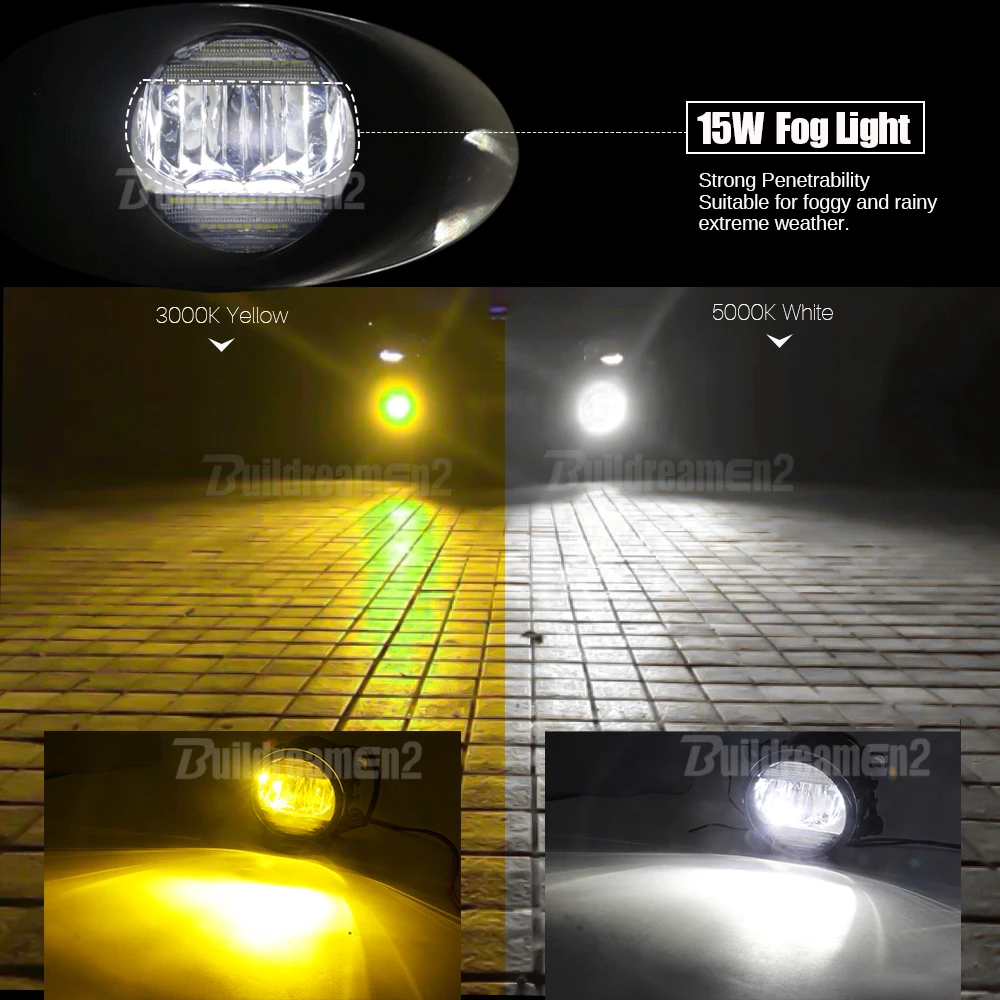 2 X Car Front Bumper LED Fog Light Daytime Running Lamp DRL 30W H11 For Opel Corsa D Hatchback 2007-2015(Only Fit OPC/VXR Model)