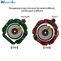 TYPE-C Micro USB 10W/15W Qi Fast Wireless Charger PCBA Module Transmitter Circuit Board 5-12V/5-9V + Coil DIY Charging