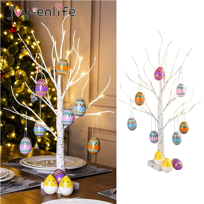 

60cm LED White Birch Tree night Light Table Light Easter decorations for home Wedding Bedroom Decorative Tree Branches Lamps