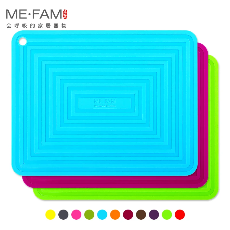 ME.FAM 14Inch Rectangle Ripples Silicone Placemat Non Slip Heat Resistance Mat Bowl Plate Pad For Cafe Kitchen Restaurant Office