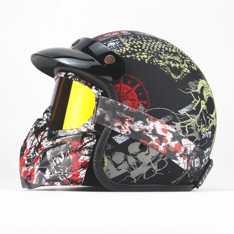 

Open face 3/4 helmet personalized mens womens vintage retro motorcycle cascos de motociclistas Moto Biker Helmet Scooter Vintage