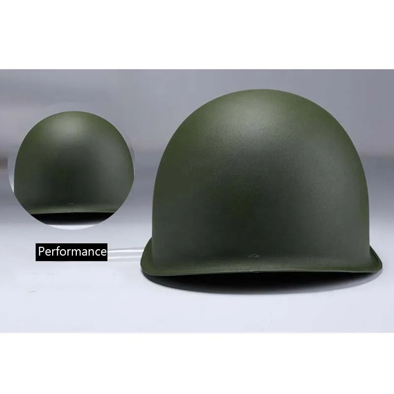 Casco verde M1 del Ejército de EE. UU., réplica ajustable con Red/correa de barbilla de lona, equipo táctico de Paintball, casco de acero para adultos