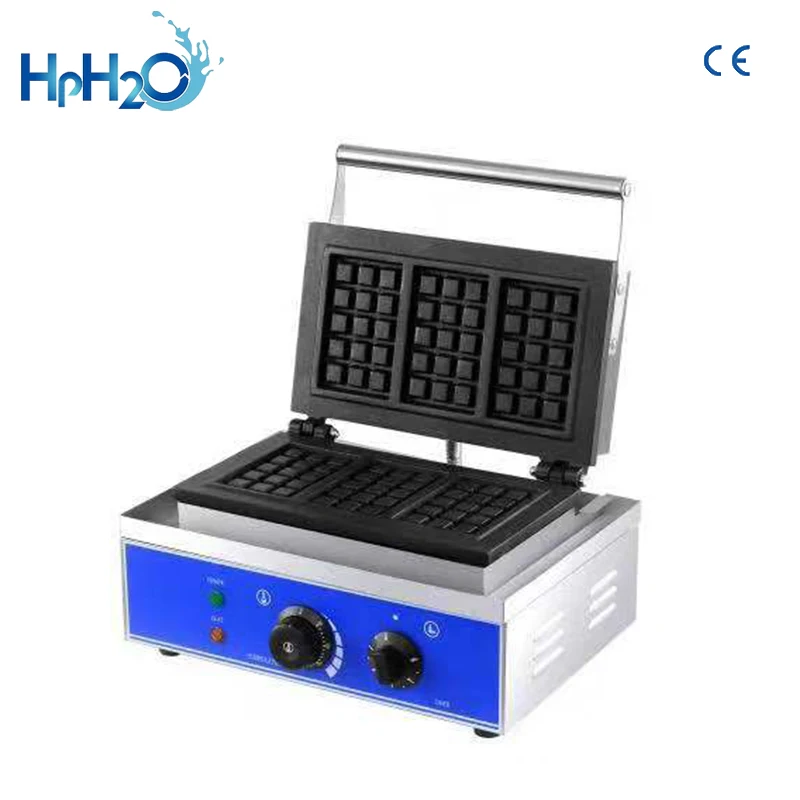 

110V/220V Commercial Electric 3Pcs Waffle Maker 1550W Waffle Baker Cake Oven Customs Iron Waffle Machine for Snack Shop