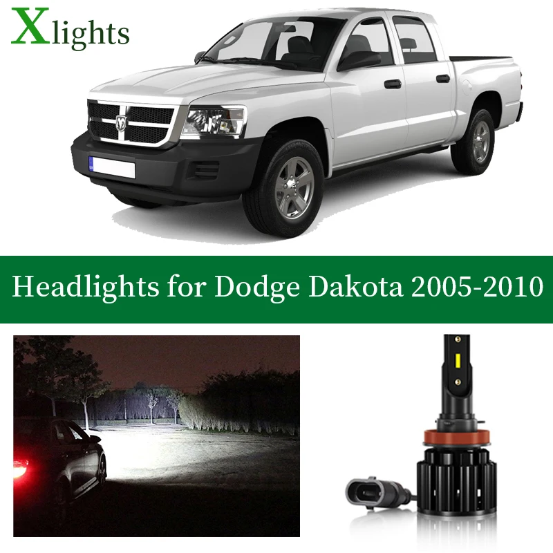 

Xlights Bulbs For Dodge Dakota 2005 2006 2007 2008 2009 2010 LED Headlight Low High Beam Canbus Headlamp Lamp Light Accessories