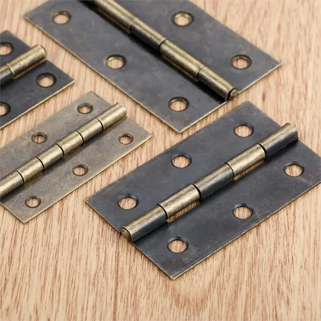 2Pcs Cabinet Antique Furniture Hinge Cabinet Drawer Door Butt Hinge Vintage Jewelry Wood Box Decorative Hinges