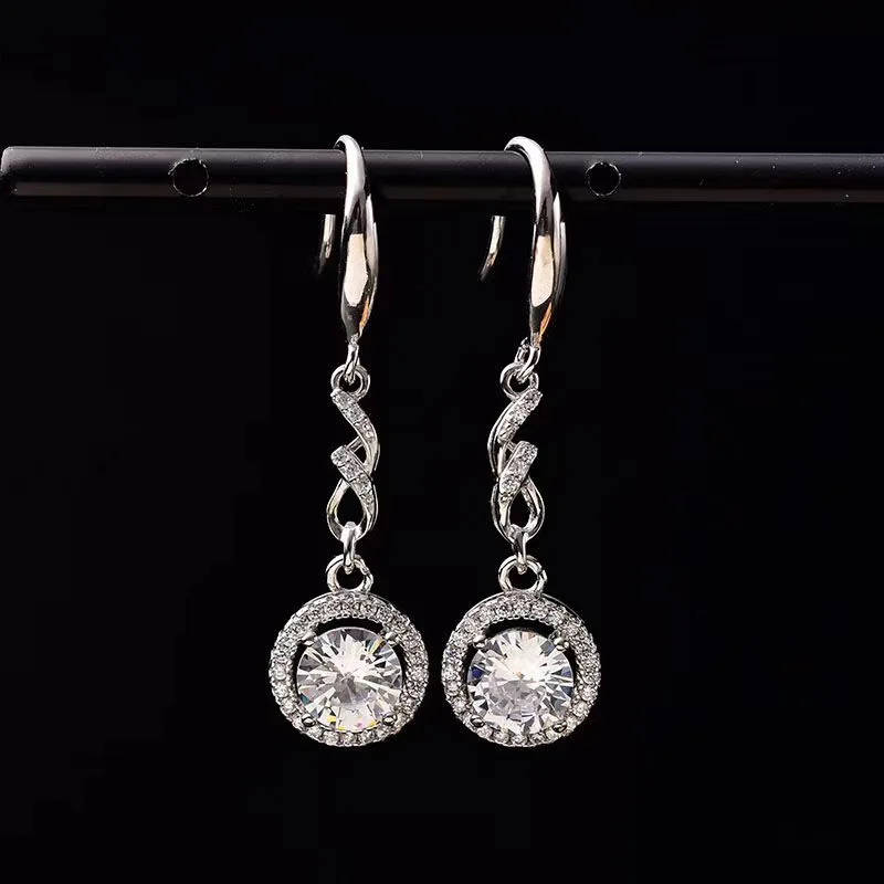 

earings fashion jewelry 2020 the imperial concubine ear hook moissanite Cut Total 2.00ct earrings set retro jewelry