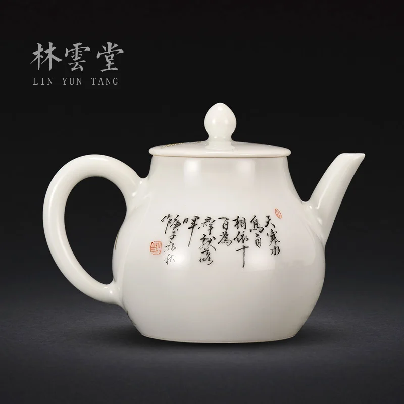 taste powder enamel teapot single pot of jingdezhen ceramic decoration little teapot furnishing articles by hand