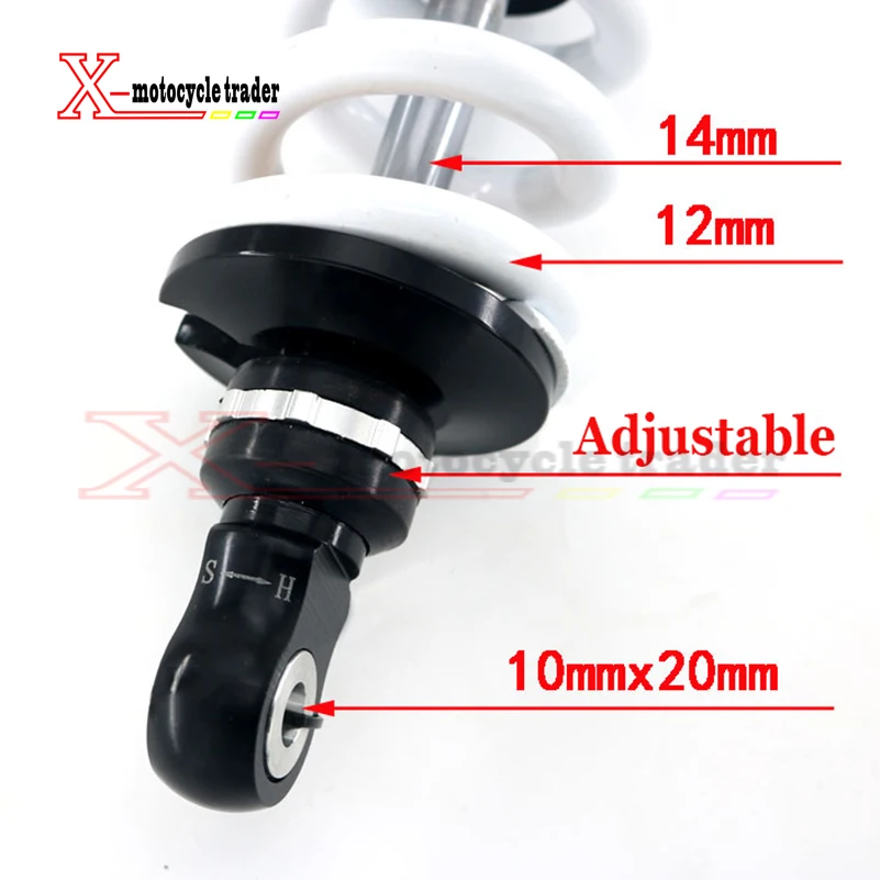 1000LBS adjustable damping 280mm rear shocks absorber/suspension for 110/125/140/150/160cc KLX110 CRF50/70 Dirt Pit Bikes