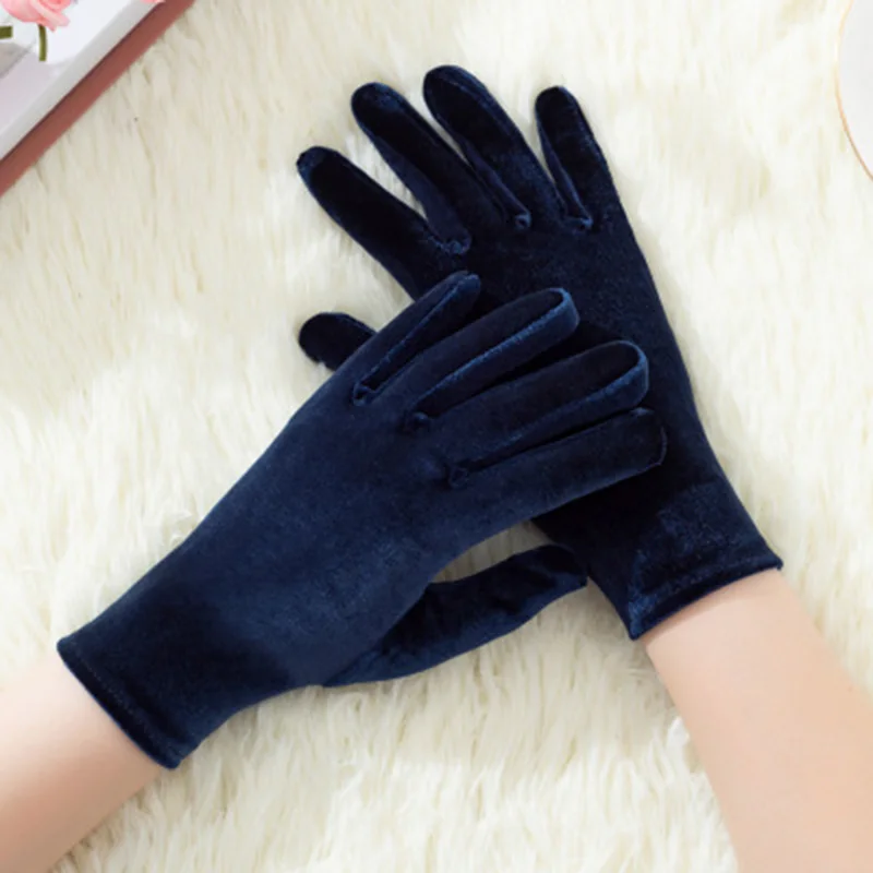 

Fashion Show Elastic Flannel Driving Mittens Women's Gold Velvet Thin Winter Warm Outdoor Sports Fitness Cycling Gloves L18