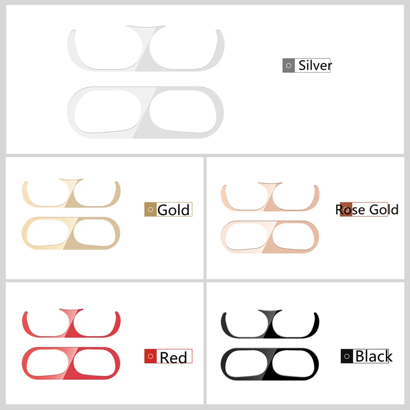 معدن الغبار الحرس ملصق ل AirPods برو حافظة غطاء الغبار واقية الجلد ملصقا حامي ل أبل AirPods برو