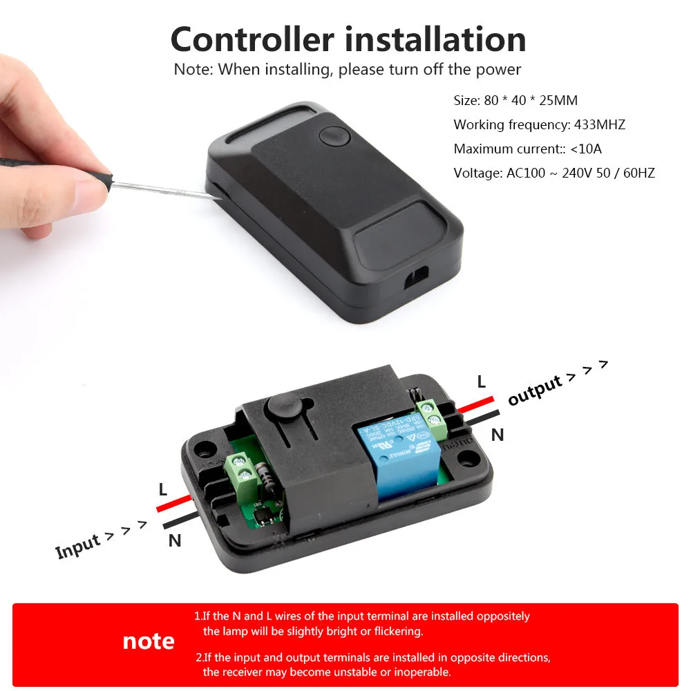 SMATRUL Smart Wireless Switch Light Electrical 433MHZ RF 8 Key Remote Control Relay Receiver Home Led Lamp ON/OFF 220V 110V