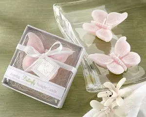 

free shipping 10pcs/lot Elegant Pink Butterfly Candle with Box for Wedding X'mas Home Decor Gift Wedding Favors and Gifts