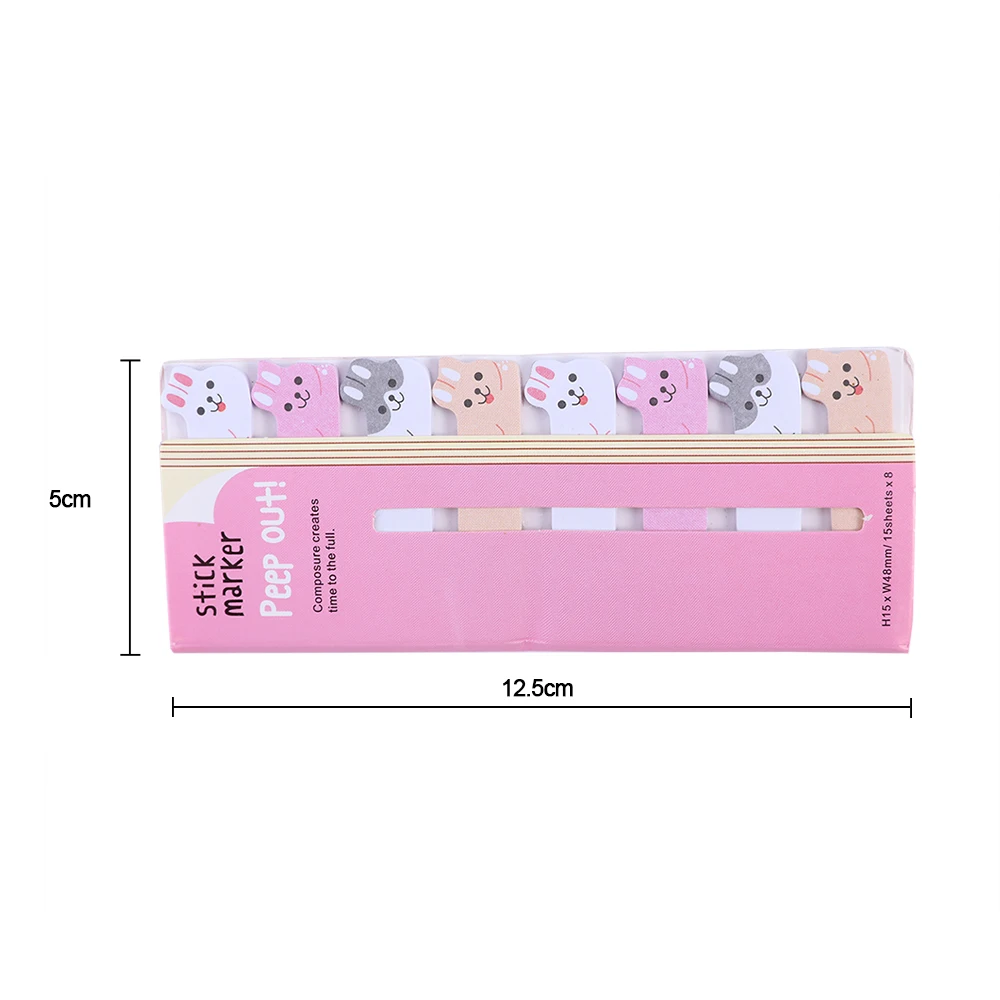 Paper Cartoon Marker Cute Cat Panda Rabbit Animal Style Bookmarks Cute Cat Funny Student School Stationery For Children Gift