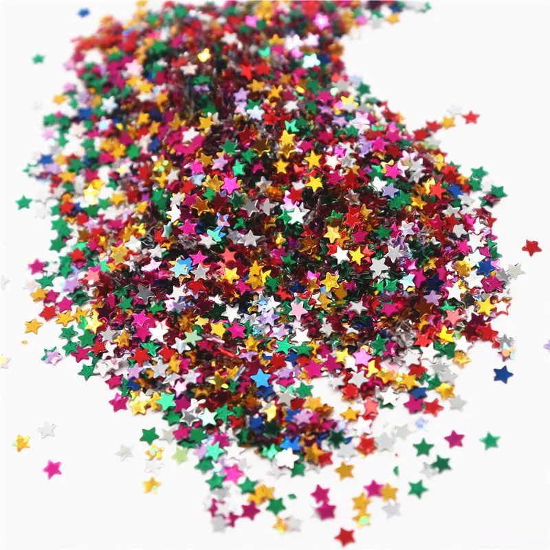 Star Nail Sequin 3mm Star Shape Sequins Paillettes for Nails Beauty Lady Manicure Wedding Decoration Confetti 10g