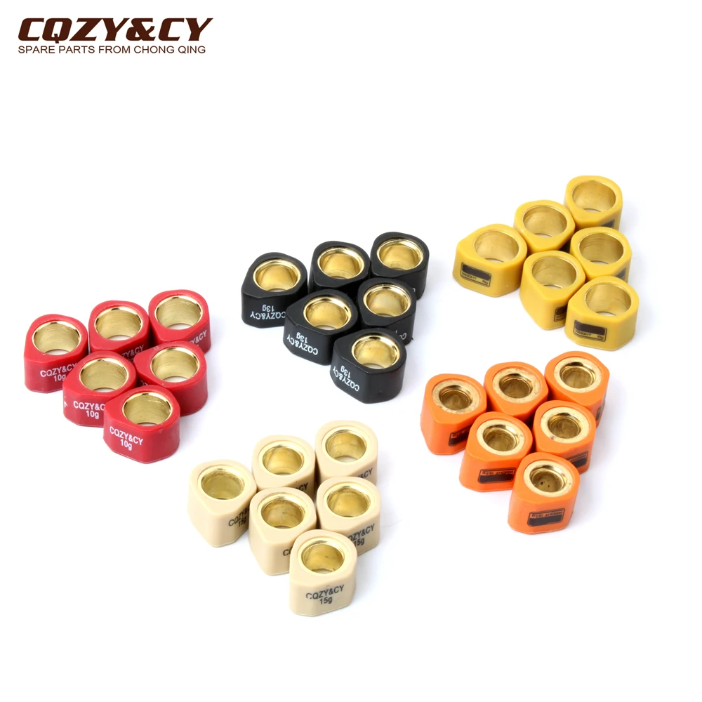 6PC Racing Variator Roller Weights 20x15mm 8g 10g 13g 15g 19g For Malaguti Blog Centro LE F18 Warrior 125cc 150cc