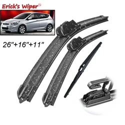 Erick's Wiper Front & Rear Wiper Blades Set For Hyundai Solaris RB Hatchback 2010 - 2017 Windshield Windscreen Window 26