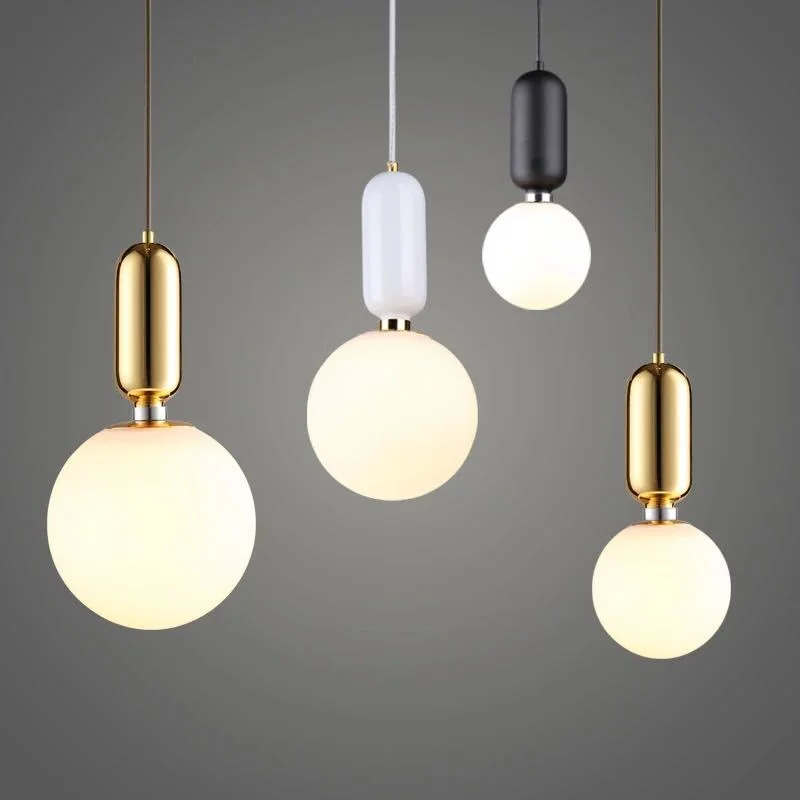 

Modern Milk Globe Glass Pendant Lights For Dining Room Bar Restaurant Deco Kitchen Room Hanging Pendant Lamp Fixtures