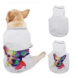 Sublimation Blank Printed Pets T-shirt Puppy Dog Clothes Pet Casual Vest Cotton Vest Pug Costumes Apparel Dog Clothes