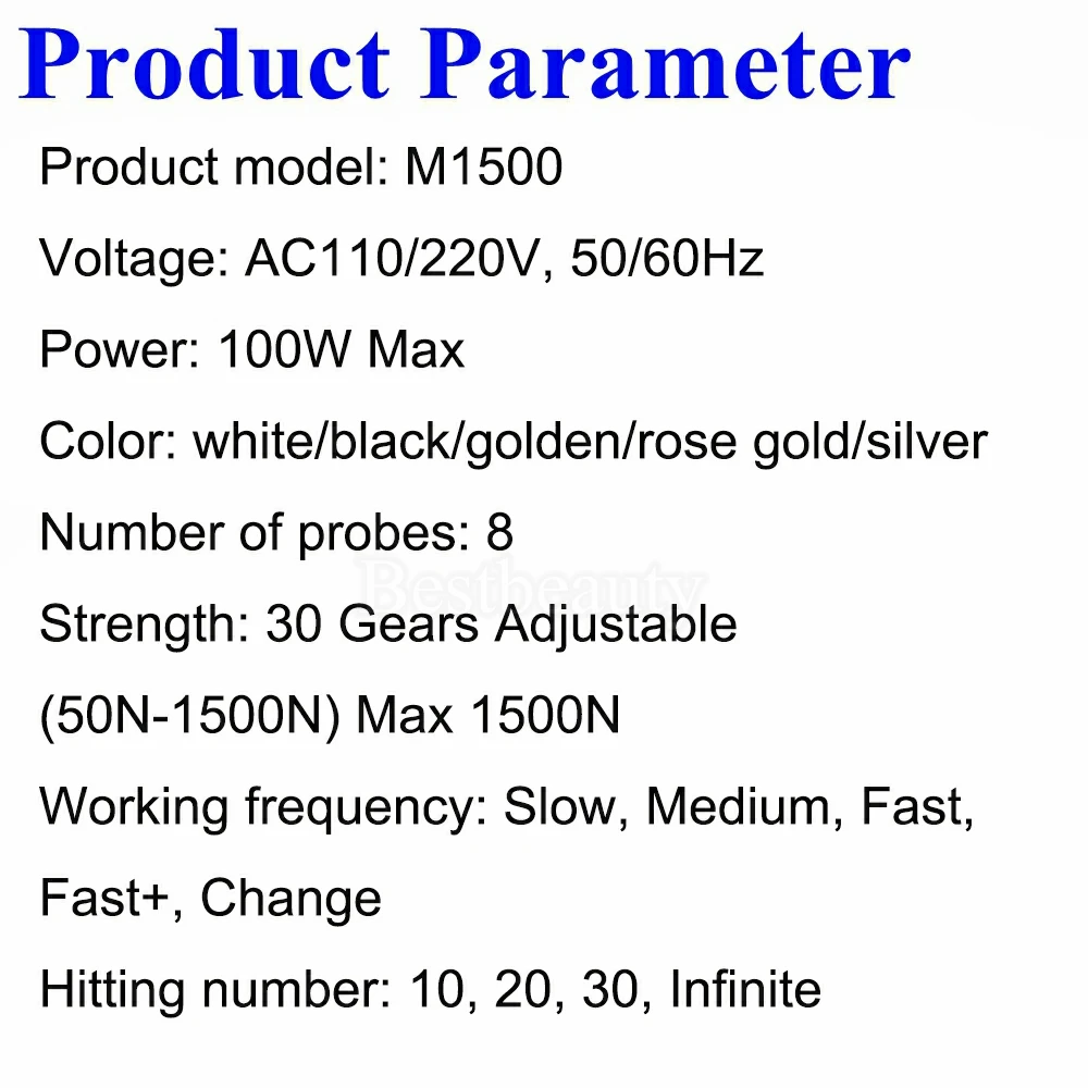 Electric Correction Gun 1500N Adjustable Intensity Therapy 8 Heads Chiropractic Adjusting Tools Massage Body Nursing Massager